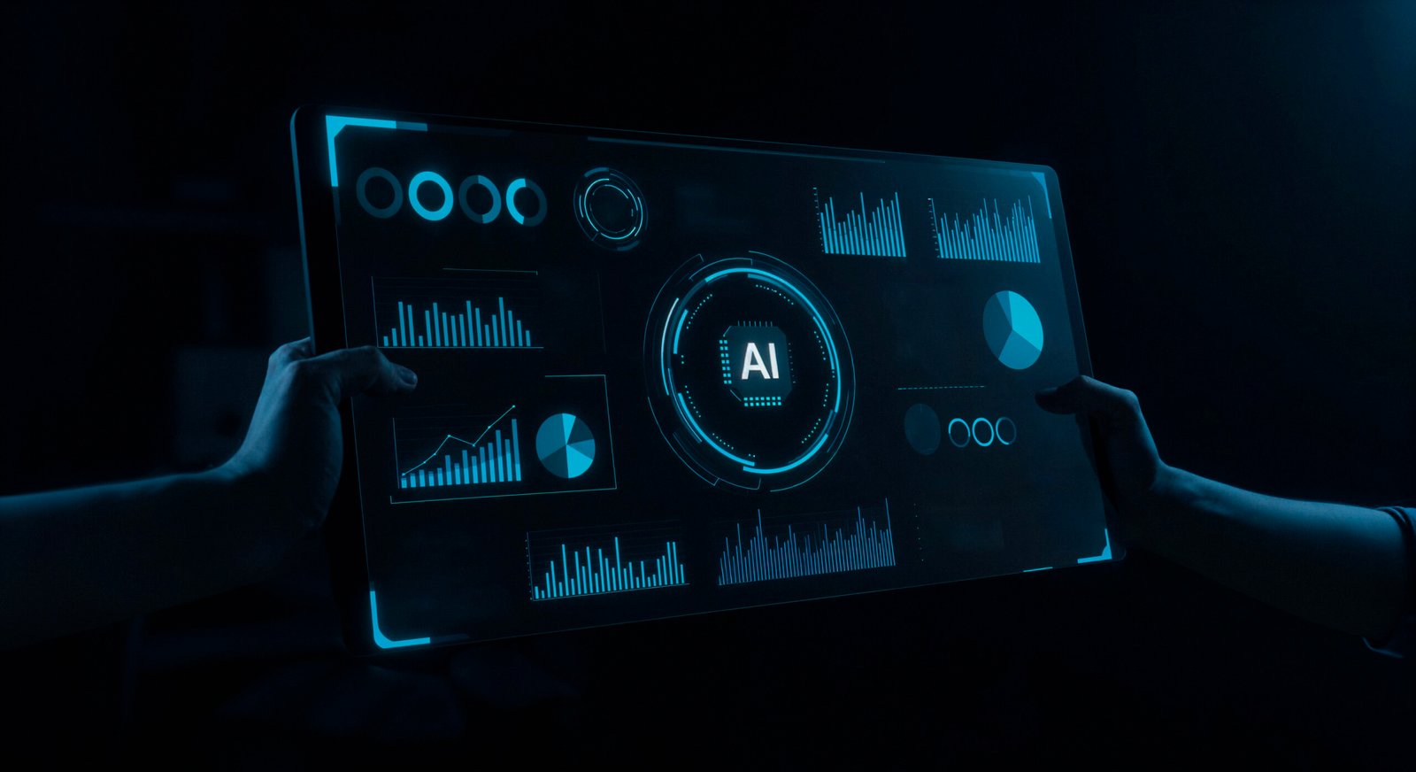AI-powered digital marketing dashboard showing analytics, personalization, and automation workflows.